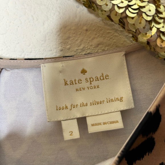 Kate Spade Leopard Boatneck Fit & Flare 3/4 Sleeve Dress 2 - Picture 4 of 7